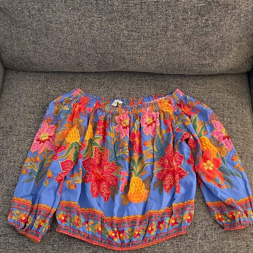 Cynthia Rowley Blue Floral Blouse
